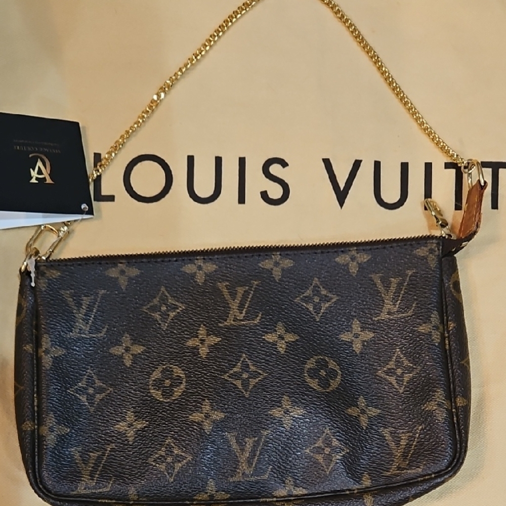 Louis Vuitton Monogram Crossbody Bag with Gold Chain